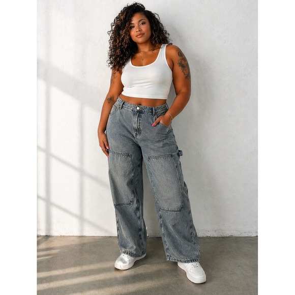 Boohooman Other - boohooMAN Womens Carpenter Jeans 42 button fly  Plus Super Cute!